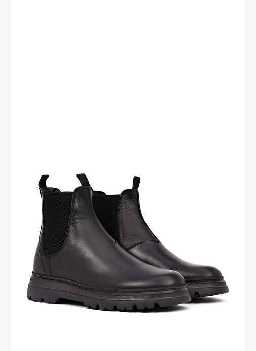 Erkek Siyah Deri Chelsea Bot 25WFD681218 - Görsel 5