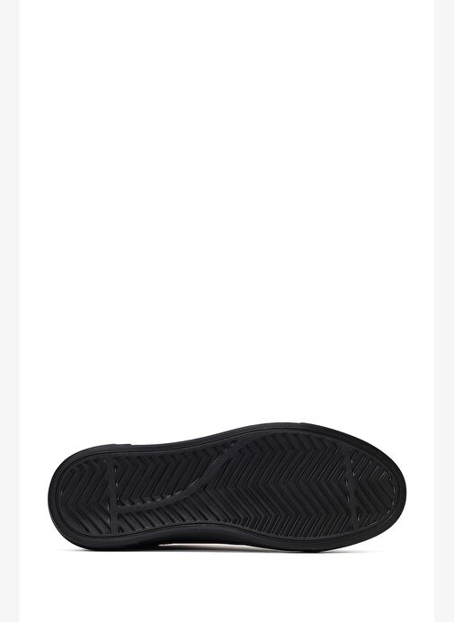 Erkek Siyah Bağcıklı Deri Sneaker 25WFD681318 - Görsel 4