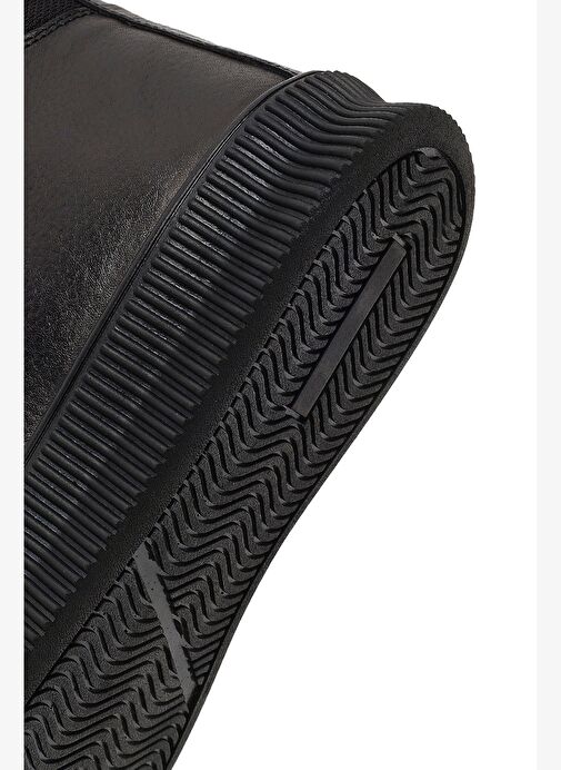 Erkek Siyah Bağcıklı Fermuarlı Deri Spor Bot 25WFD6808FT - Görsel 9