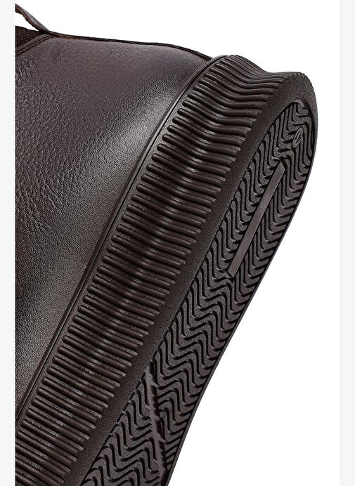 Erkek Kahverengi Bağcıklı Fermuarlı Deri Spor Bot 25WFD6808FT - Görsel 9