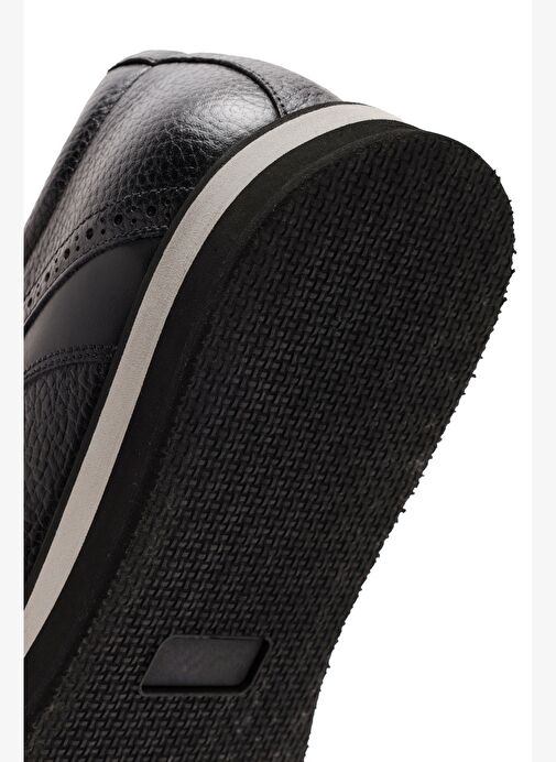 Erkek Siyah Bağcıklı Deri Casual Ayakkabı 25WFD7045FT - Görsel 9