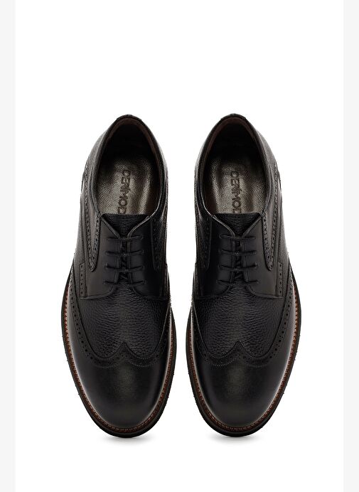 Erkek Siyah Bağcıklı Deri Casual Ayakkabı 25WFD7045FT - Görsel 8