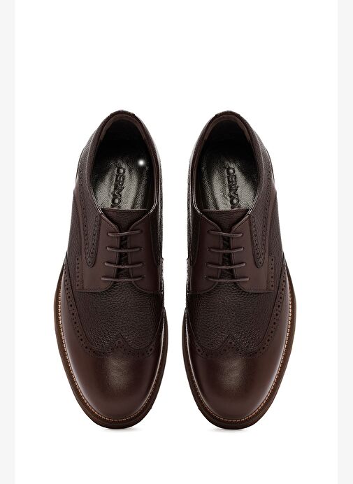 Erkek Kahverengi Bağcıklı Deri Casual Ayakkabı 25WFD7045FT - Görsel 8