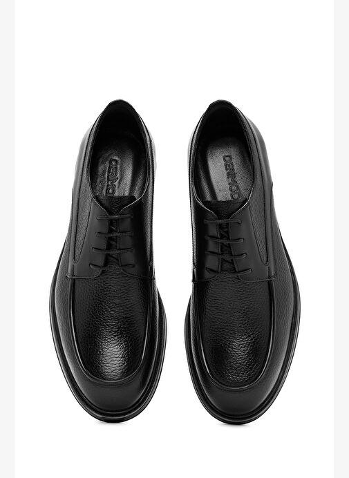 Erkek Siyah Bağcıklı Deri Casual Ayakkabı 25WFD7048FT - Görsel 8