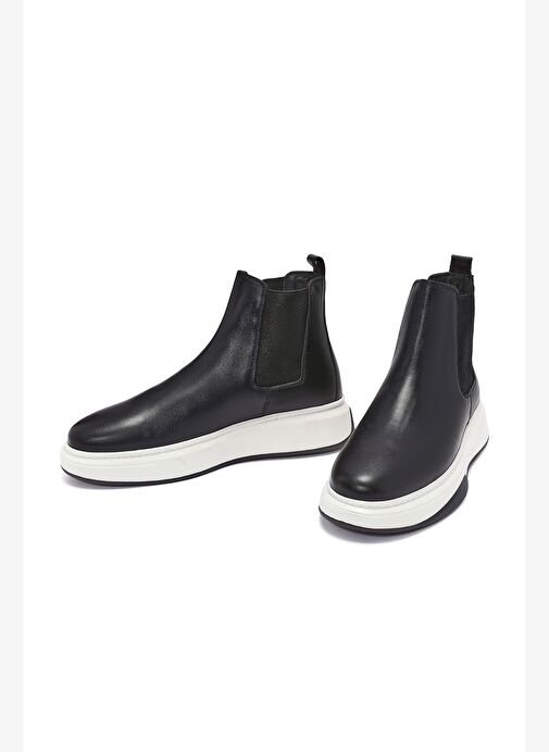 Erkek Siyah Deri Chelsea Bot 25WFD632118 - Görsel 4