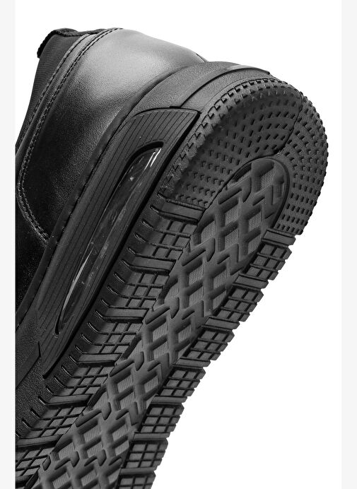 Erkek Siyah Bağcıklı Kalın Tabanlı Deri Sneaker 25WFD632218 - Görsel 9