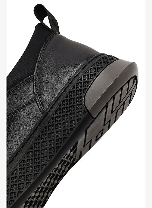 Erkek Siyah Bağcıklı Kalın Tabanlı Deri Sneaker 25WFD697218 - Görsel 9