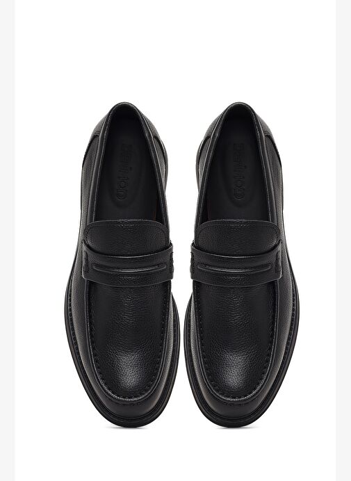 Erkek Siyah Deri Loafer 25WFD696518 - Görsel 8