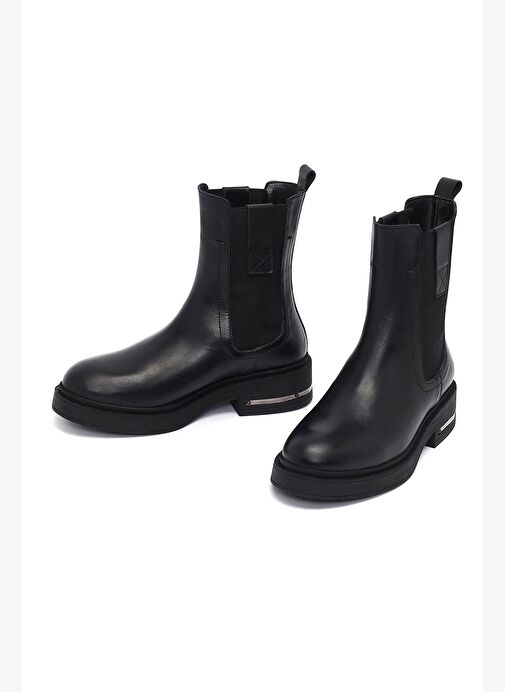 Kadın Siyah Deri Chelsea Bot 25WFD185418 - Görsel 4