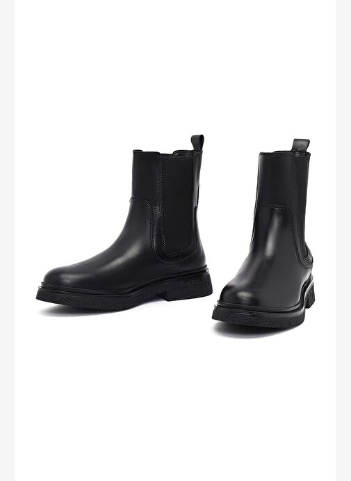 Kadın Siyah Deri Chelsea Bot 25WFD186818 - Görsel 4