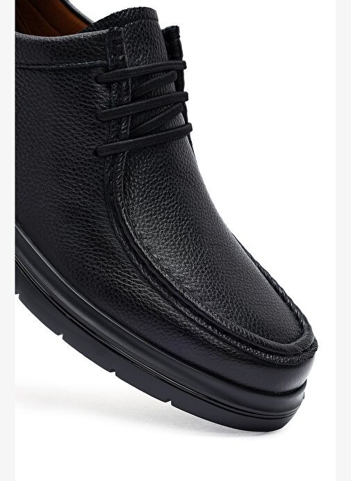 Erkek Siyah Bağcıklı Deri Casual Ayakkabı 25WFD6963FT - Görsel 9