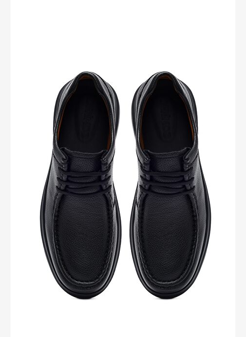 Erkek Siyah Bağcıklı Deri Casual Ayakkabı 25WFD6963FT - Görsel 8