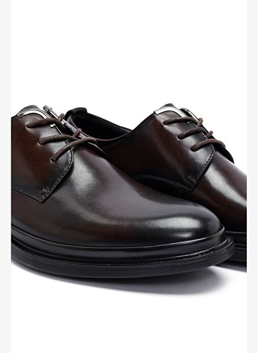 Erkek Kahverengi Bağcıklı Deri Klasik Ayakkabı 25WFD690818 - Görsel 9