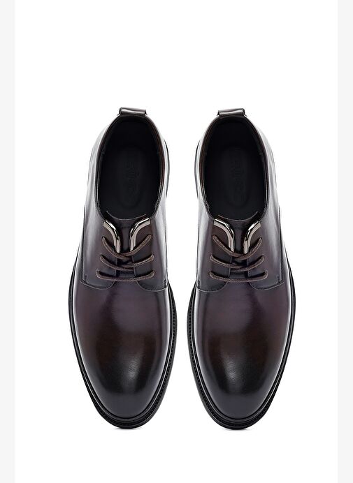 Erkek Kahverengi Bağcıklı Deri Klasik Ayakkabı 25WFD690818 - Görsel 8