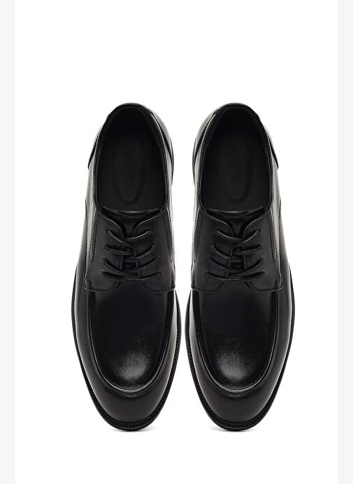 Erkek Siyah Bağcıklı Deri Casual Ayakkabı 25WFD696618 - Görsel 8