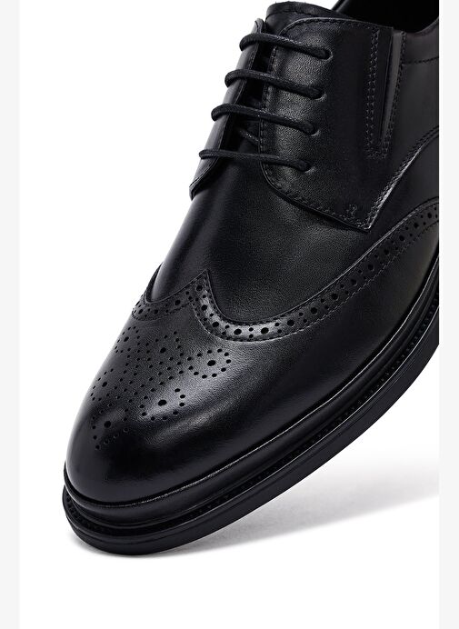 Erkek Siyah Deri Casual Ayakkabı 25WFD695718 - Görsel 9