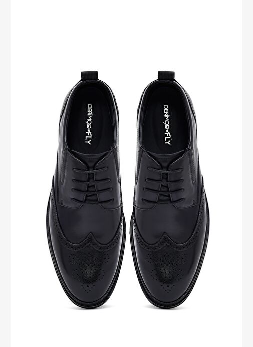 Erkek Siyah Deri Casual Ayakkabı 25WFD695718 - Görsel 8