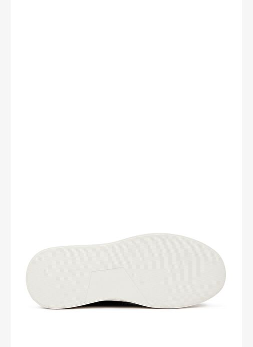 Erkek Siyah Bağcıklı Kalın Tabanlı Deri Sneaker 25WFD693618 - Görsel 5