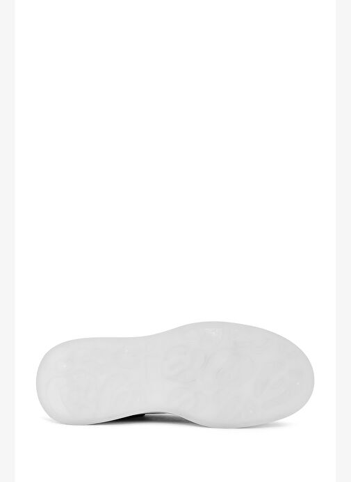 Erkek Siyah Bağcıklı Kalın Tabanlı Deri Sneaker 25WFD632318 - Görsel 5