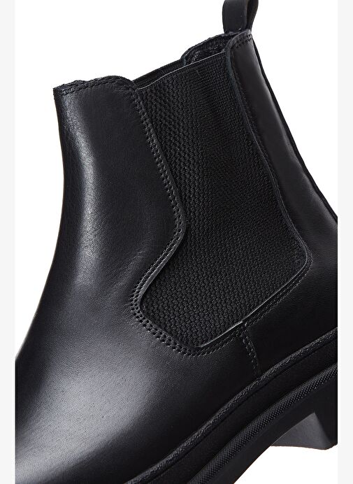 Erkek Siyah Deri Chelsea Bot 25WFD630118 - Görsel 9
