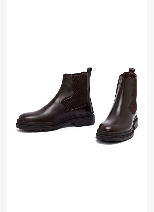 Erkek Kahverengi Deri Chelsea Bot 25WFD630118 - Görsel 4