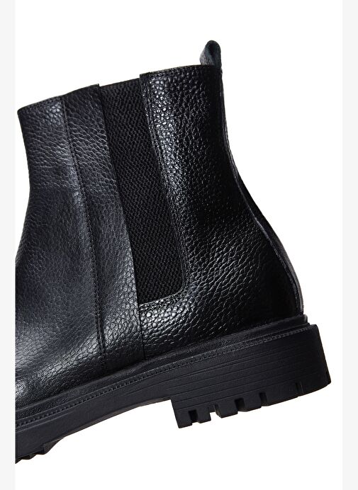 Erkek Siyah Fermuarlı Deri Casual Bot 25WFD6304FT - Görsel 8