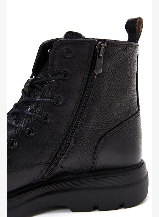 Erkek Siyah Bağcıklı Deri Casual Bot 25WFD6306FT - Görsel 8