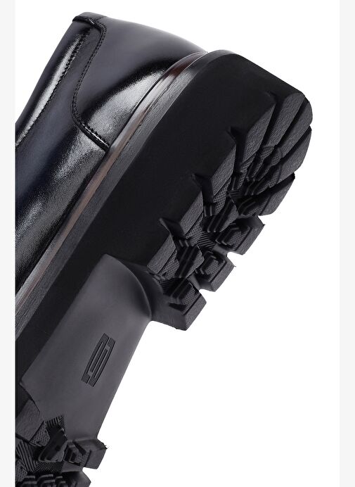 Erkek Lacivert Bağcıklı Kalın Tabanlı Deri Casual Ayakkabı 25WFD695218 - Görsel 9