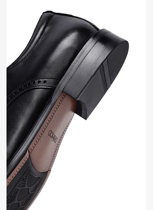 Erkek Siyah Bağcıklı Deri Klasik Ayakkabı 25WFD691118 - Görsel 9