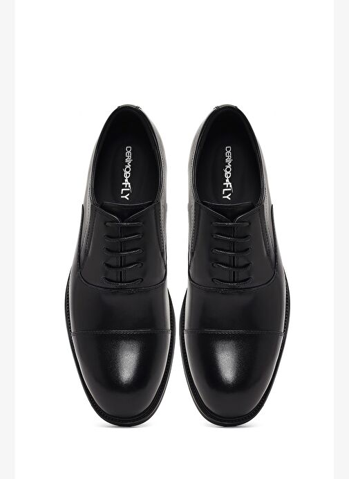 Erkek Siyah Bağcıklı Deri Casual Ayakkabı 25WFD696718 - Görsel 8