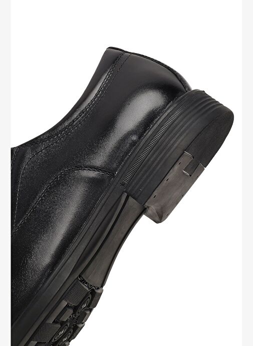 Erkek Siyah Bağcıklı Deri Casual Ayakkabı 25WFD696718 - Görsel 9