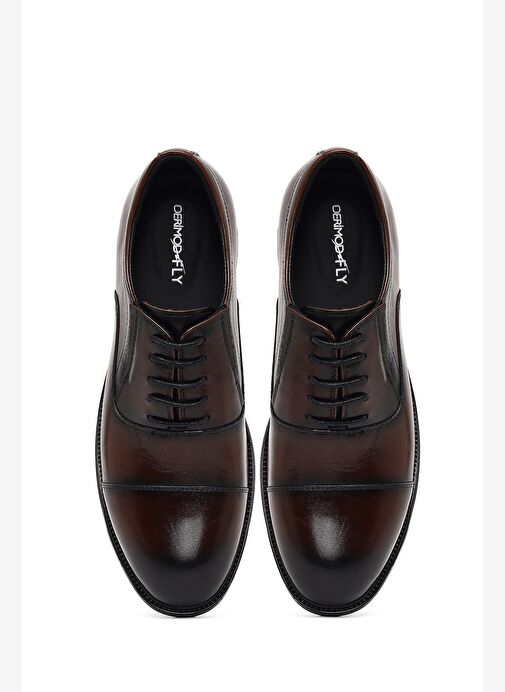 Erkek Kahverengi Bağcıklı Deri Casual Ayakkabı 25WFD696718 - Görsel 8