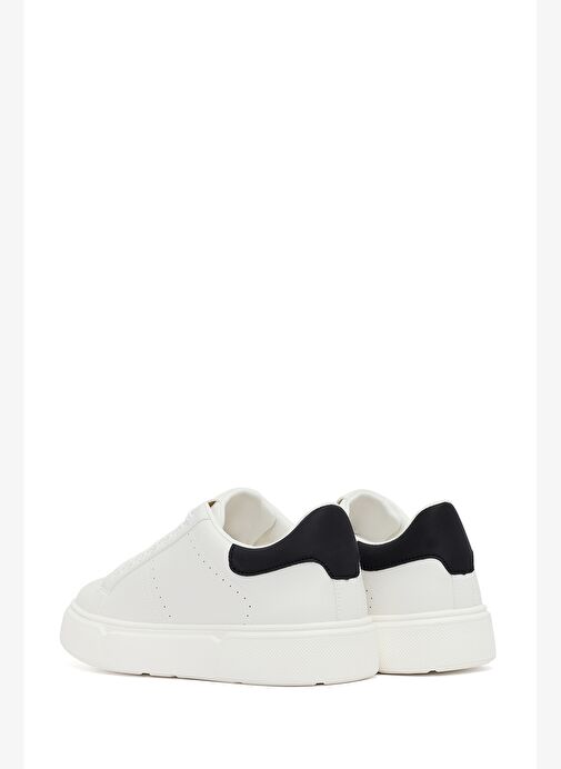 Erkek Beyaz Bağcıklı Kalın Tabanlı Sneaker 25WFD6945PV - Görsel 6