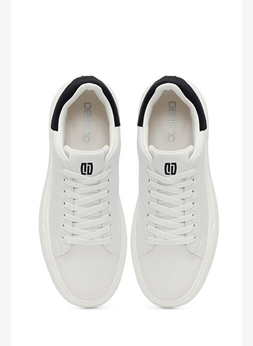 Erkek Beyaz Bağcıklı Kalın Tabanlı Sneaker 25WFD6945PV - Görsel 8