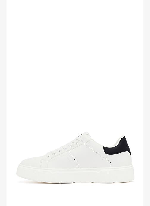 Erkek Beyaz Bağcıklı Kalın Tabanlı Sneaker 25WFD6945PV - Görsel 3