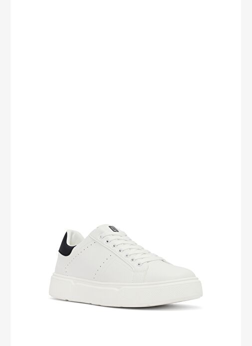 Erkek Beyaz Bağcıklı Kalın Tabanlı Sneaker 25WFD6945PV - Görsel 7