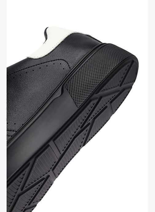 Erkek Siyah Bağcıklı Kalın Tabanlı Sneaker 25WFD6945PV - Görsel 9