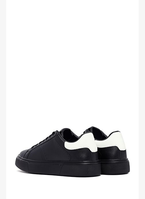 Erkek Siyah Bağcıklı Kalın Tabanlı Sneaker 25WFD6945PV - Görsel 6