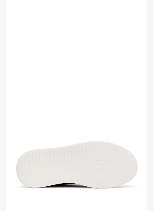 Erkek Siyah Bağcıklı Kalın Tabanlı Deri Sneaker 25WFD694318 - Görsel 5