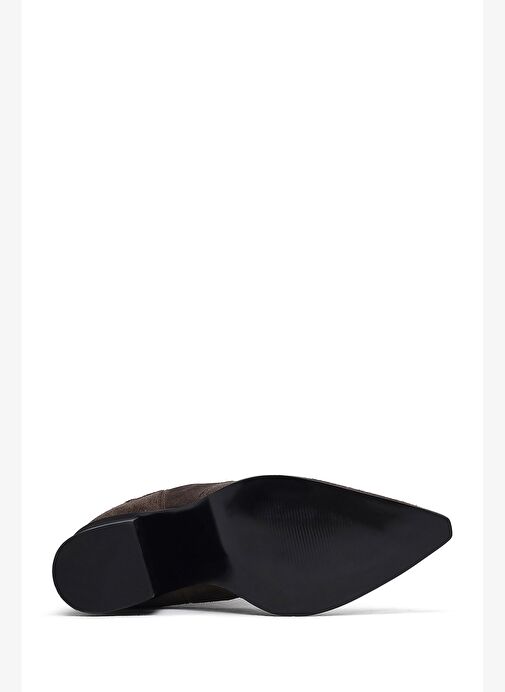 Kadın Antrasit Kalın Topuklu Süet Deri Chelsea Bot 25WFD160910 - Görsel 7