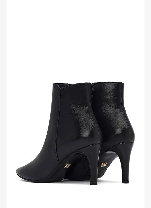Kadın Siyah Fermuarlı İnce Topuklu Deri Bot 25WFD161118 - Görsel 8