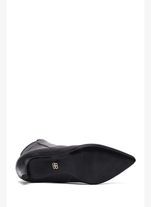 Kadın Siyah Fermuarlı İnce Topuklu Deri Bot 25WFD161118 - Görsel 7