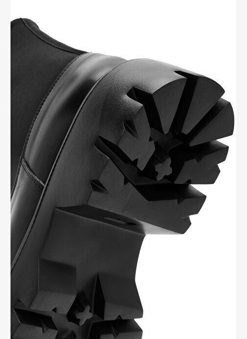 Erkek Siyah Fermuarlı Kalın Tabanlı Deri Casual Bot 25WFD631618 - Görsel 9