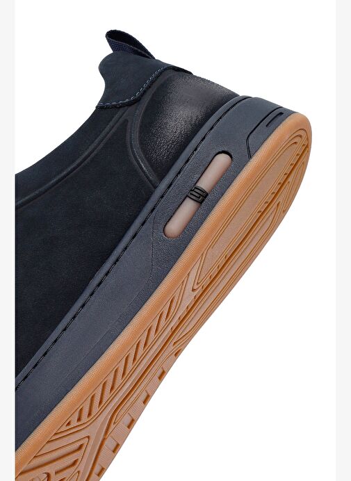 Erkek Lacivert Bağcıklı Nubuk Deri Sneaker 25WFD6970V3 - Görsel 9
