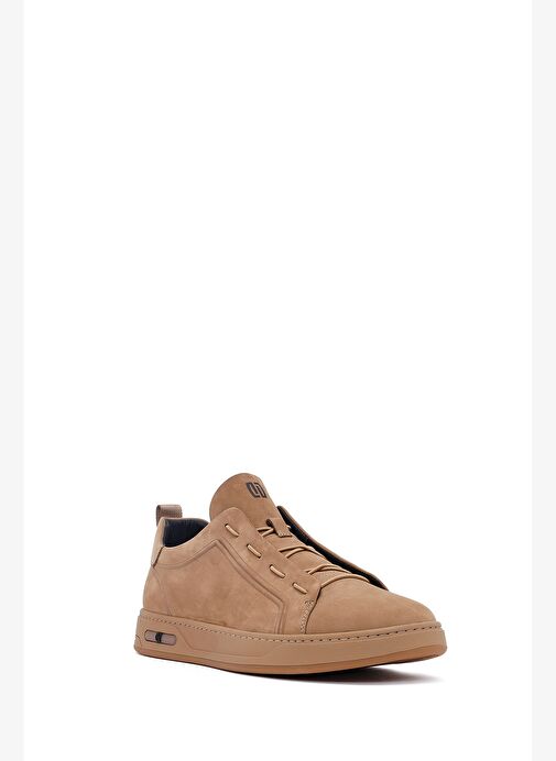 Erkek Vizon Bağcıklı Nubuk Deri Sneaker 25WFD6970V3 - Görsel 7