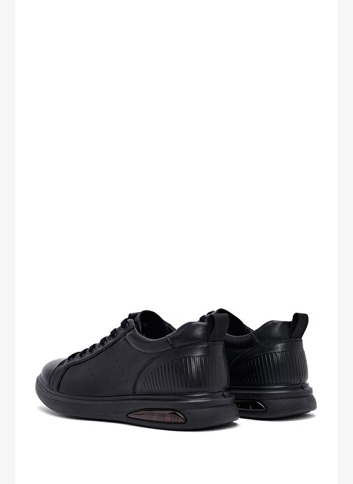 Erkek Siyah Bağcıklı Deri Sneaker 25WFD690018 - Görsel 6
