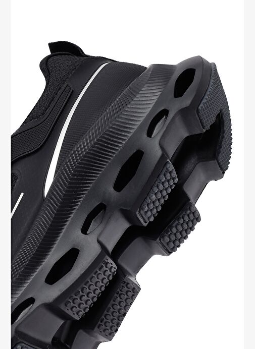 Erkek Siyah Bağcıklı Kalın Tabanlı Kumaş Sneaker 25WFD69416F - Görsel 9