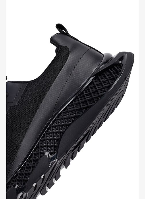Erkek Siyah Bağcıklı Kalın Tabanlı Kumaş Sneaker 25WFD69446F - Görsel 9