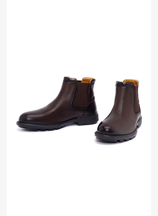 Erkek Kahverengi Deri Chelsea Bot 25WFD694018 - Görsel 4