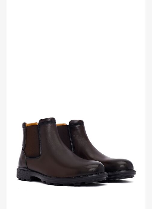 Erkek Kahverengi Deri Chelsea Bot 25WFD694018 - Görsel 5